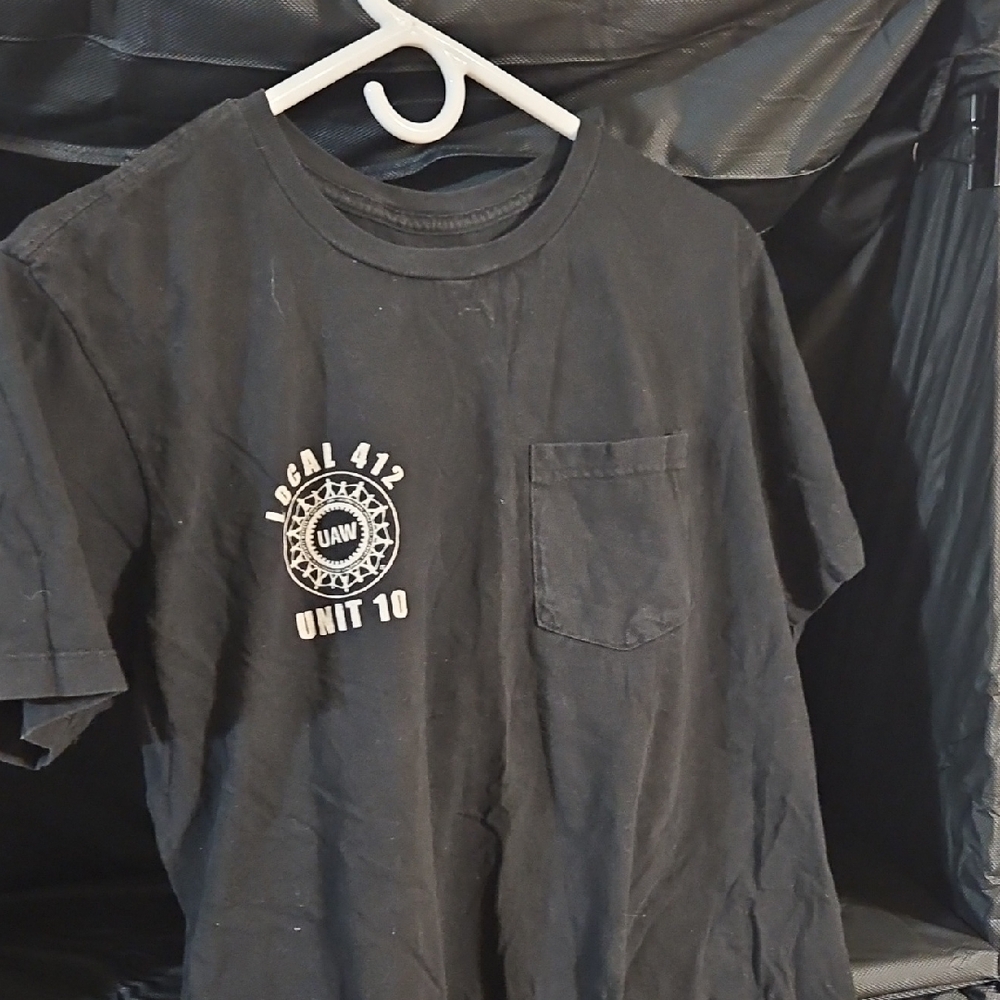 Black Graphic Tee with Pocket